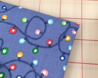 Christmas Lights in Blue from Make Merry - Continuous yardage, sold by the half yard