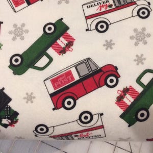 FLANNEL - FAT QUARTER Christmas Delivery in Cream - Carta Bella for Riley Blake Designs