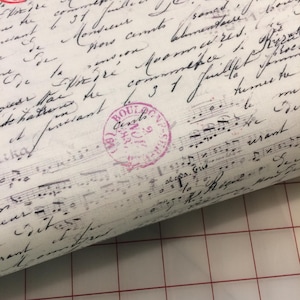 Corte FAT QUARTER de La Parisienne - Notas de viaje en blanco **Solo cortes FQ**