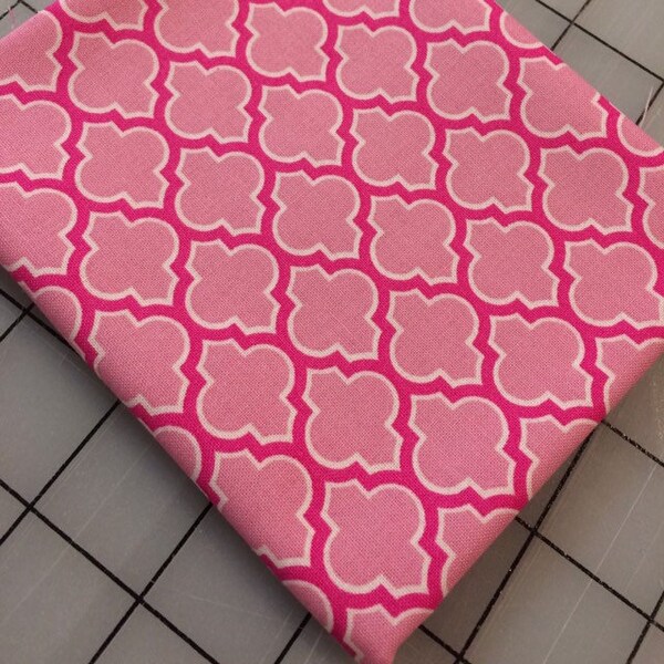 Half Yard cut of  Lodge Lattice in Fuchsia - Continuous yardage, sold by the half yard