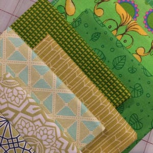 Ten Green Fat Quarters - Green Blenders #62 - Quilting weight cotton fabric