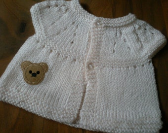 hand knitted cardigan, baby girl sweater, newborn