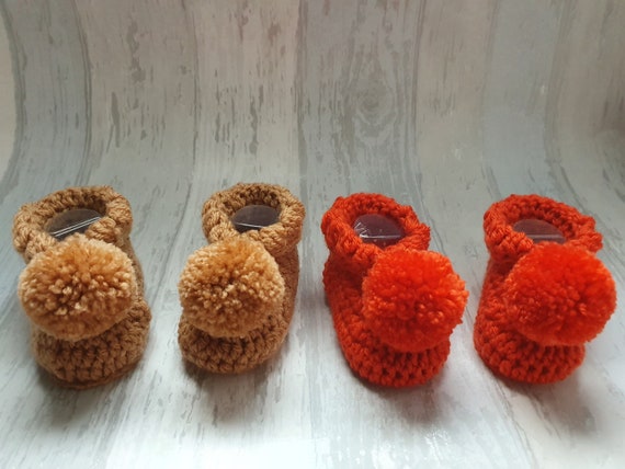 Pom pom booties baby sale