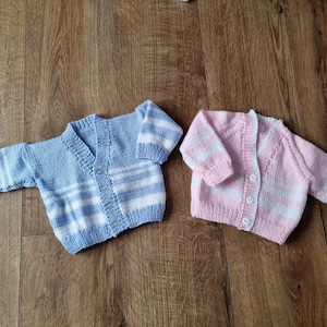 Knitted baby cardigan, handknit baby sweater, baby girl cardigan, baby boy sweater, 0-3 month clothing