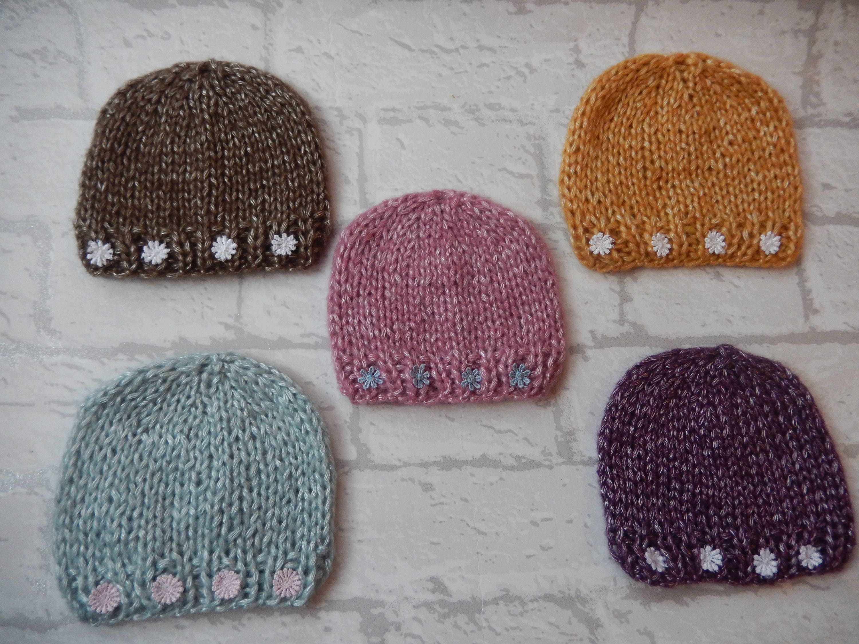 hand knitted baby girl hats