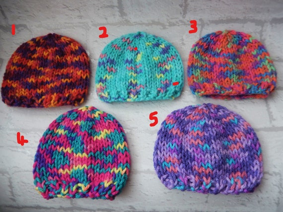 hand knitted baby hats