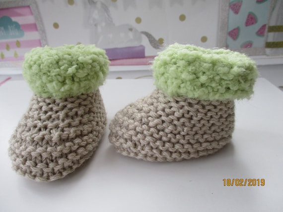 Hand Knitted Baby Booties 0-3 months