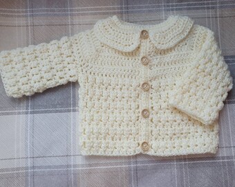 Cardigan Neonato Fai Da Te All'uncinetto: Scollo A V, Motivo Orsacchiotto, Taglia Neonato