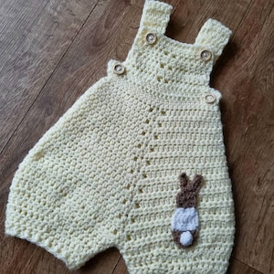 crochet baby romper, bunny infant romper, newborn clothing, 0-3 month clothing image 2