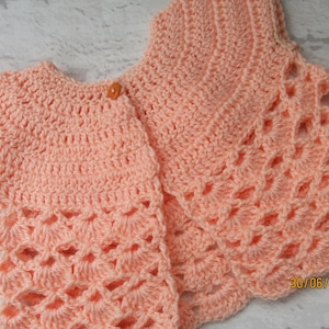 baby peach cardigan, girl&#39;s sweater, baby clothing, 0-3 month