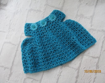 Baby-Mädchen-Top, funkelnd blau, häkeln Baby Pullover, Neugeborene Kleidung