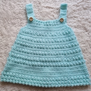 Crochet Baby Dress: Green Summer Outfit, 3-6 Months