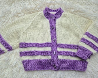 Pull Gymboree taille 3-6 mois Cardigan en tricot blanc et