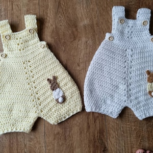 crochet baby romper, bunny infant romper, newborn clothing, 0-3 month clothing image 4