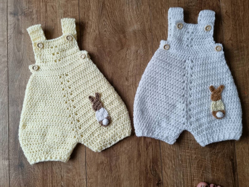 crochet baby romper, bunny infant romper, newborn clothing, 0-3 month clothing image 4