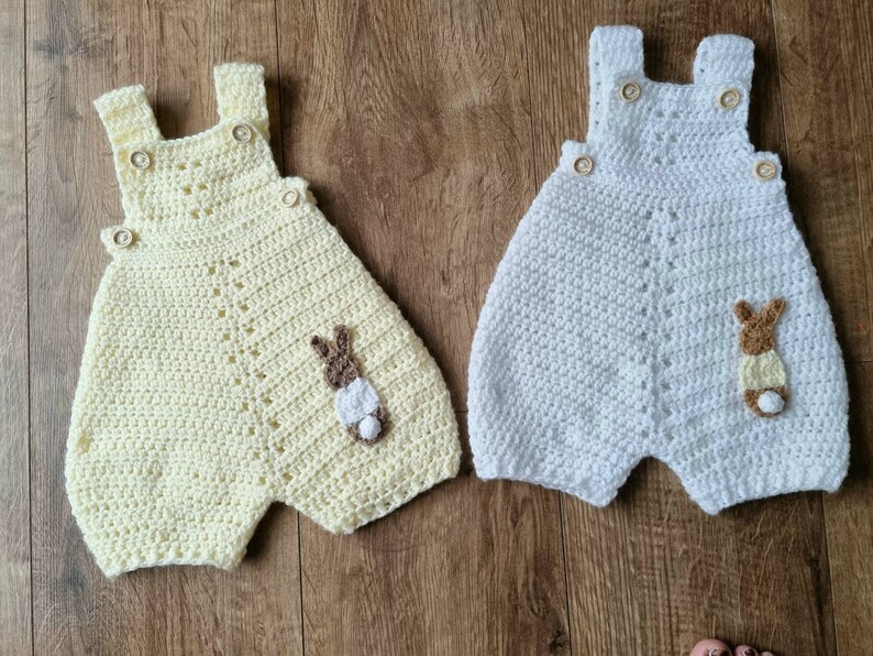 crochet baby romper, bunny infant romper, newborn clothing, 0-3 month clothing image 5