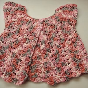 Cardigan baby all&#39;uncinetto, top bambina, maglione mix rosa, cardigan all&#39;uncinetto, cardigan 0-3 mesi