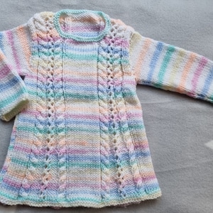 Knitted baby girl&#39;s dress, handknit baby dress, pretty party dress, newborn