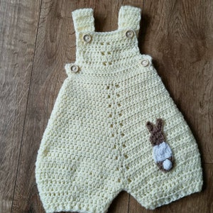 crochet baby romper, bunny infant romper, newborn clothing, 0-3 month clothing image 6