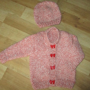 a mano a maglia maglione bambino ragazza, le ragazze in maglia cappello, golfino, 0-3 mesi