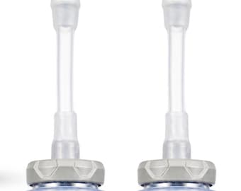 Soft Flask Straw Extensions for Salomon Flasks - 10cm Food Grade Silicone Tubes - Prevent Neck Strain While Running & Hiking (Pack of 2)