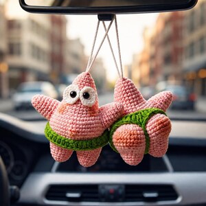 Virkmönster för dansande balett med sjöstjärna, amigurumi med persika-rumpa och stjärna, berlock för bilhänge, rolig docka, rolig handgjord present i PDF-format – Low Sew