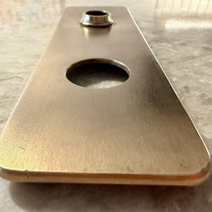 Mid Century Modern Solid Brass Door Backplate Escutcheon 8.25" MCM Vintage 023