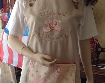 Vintage Apron bordado Applique