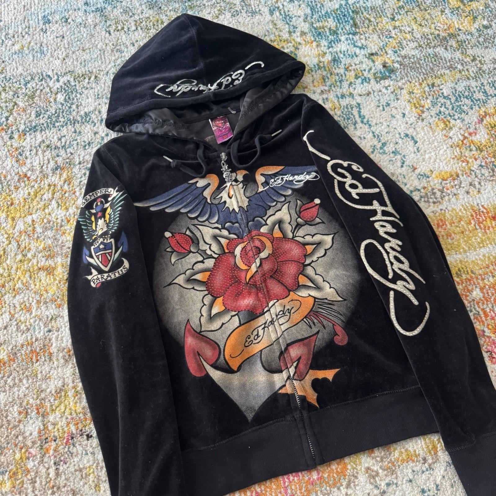Ed Hardy Zip Up - Etsy