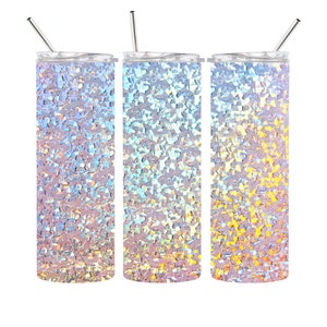 Straight Sublimation Tumbler Wrap, 20oz Skinny Tumbler. PNG, Holographic Background, Digital Download