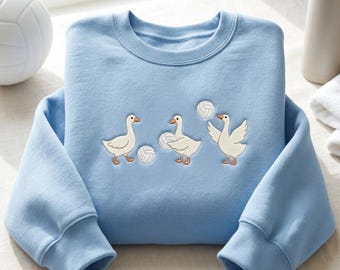 Embroidered Goose Volleyball Sweatshirt, Funny Sports Pun Top, Volleyball Player Gift