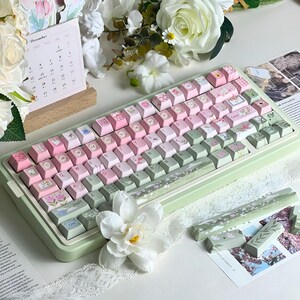 Zestaw nakładek na klawisze w kształcie arbuza – Kawaii Strawberry Custom Artisan PBT do klawiatury mechanicznej Cherry MX