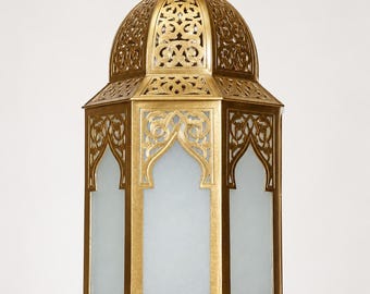 Moroccan Brass Pendant Light, Floral Hanging Lamp for Dining Room, 5 Sizes