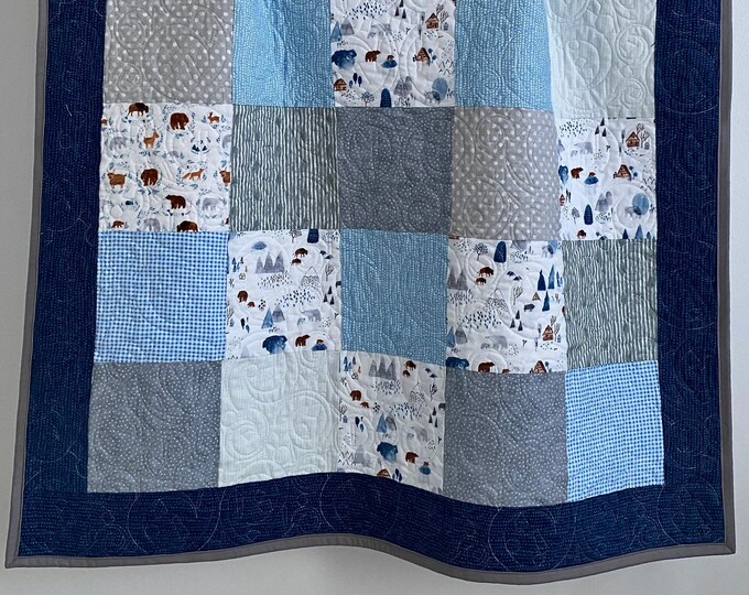 Baby Boy Patchwork Quilt Featuring Brave Enough to Dream Etsy