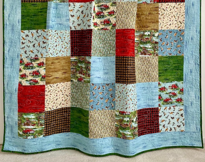 Baby Quilt Girl Patchwork Woodland Musicians Collection Yellow White