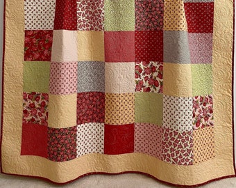 Patchwork Quilt w/ Designer Fabric Sweet Beginnings Collection Keepsake Quilt Studio