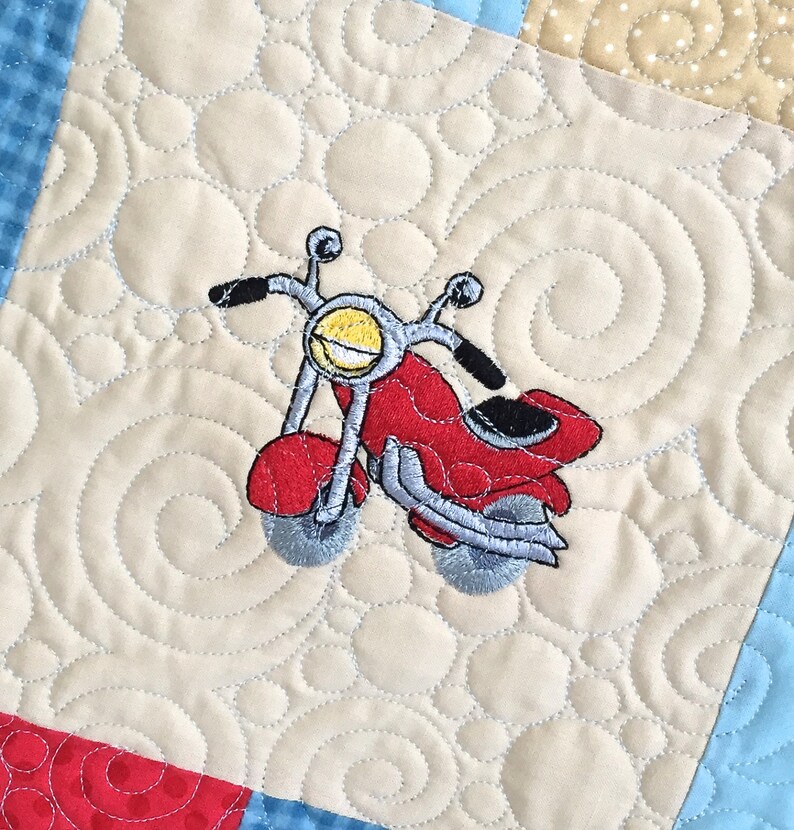 Toddler Quilt Featuring Colorful Embroidered Cars Trucks Etsy
