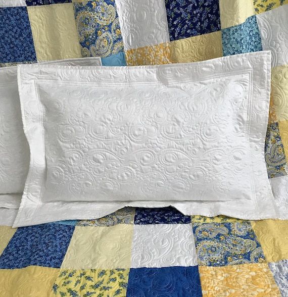Quilted Pillow Sham Standard/Queen Size Custom Quilt Etsy