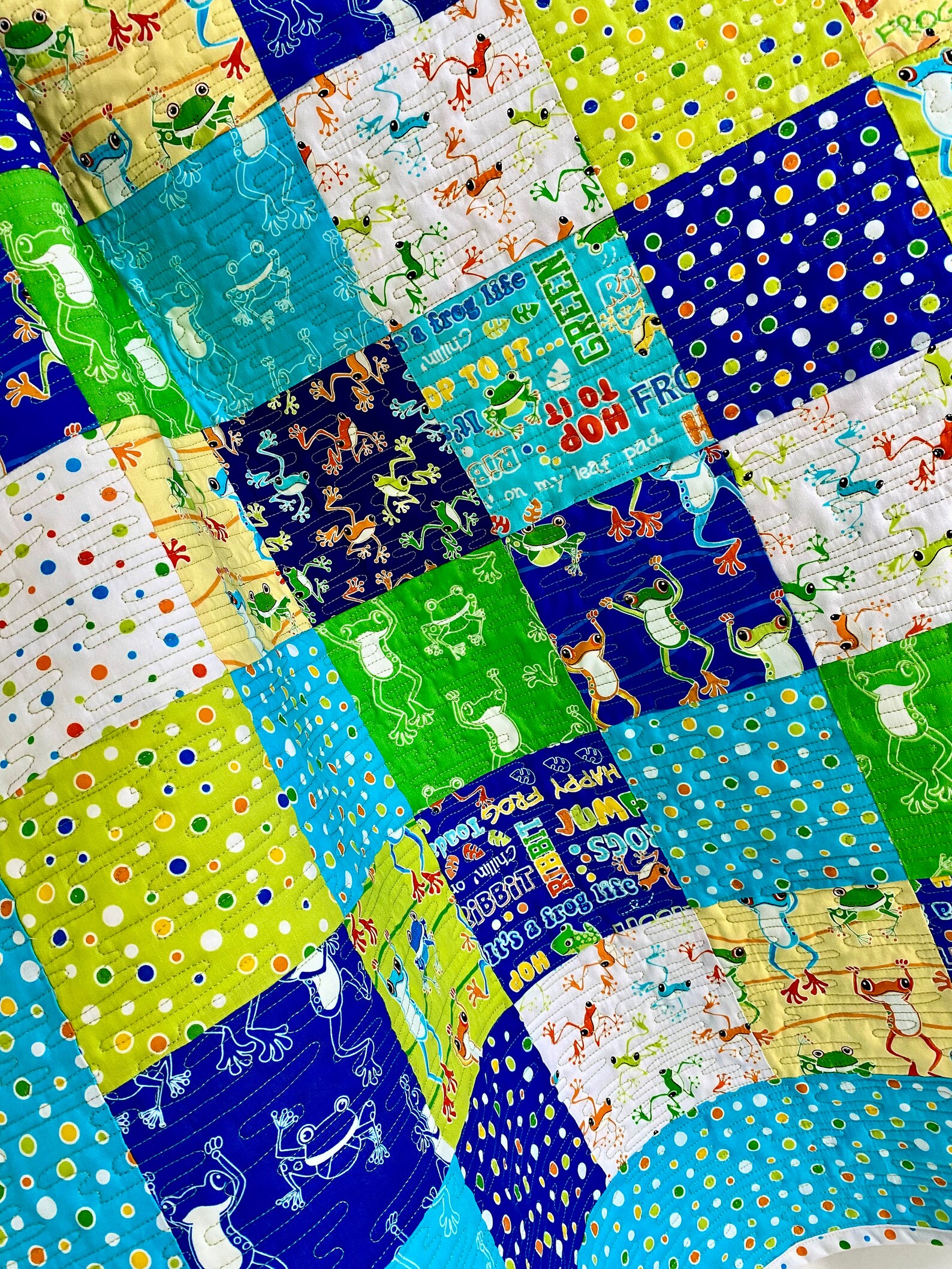 Baby Quilt Boy Patchwork Just Chillin Collection Blue Aqua Etsy