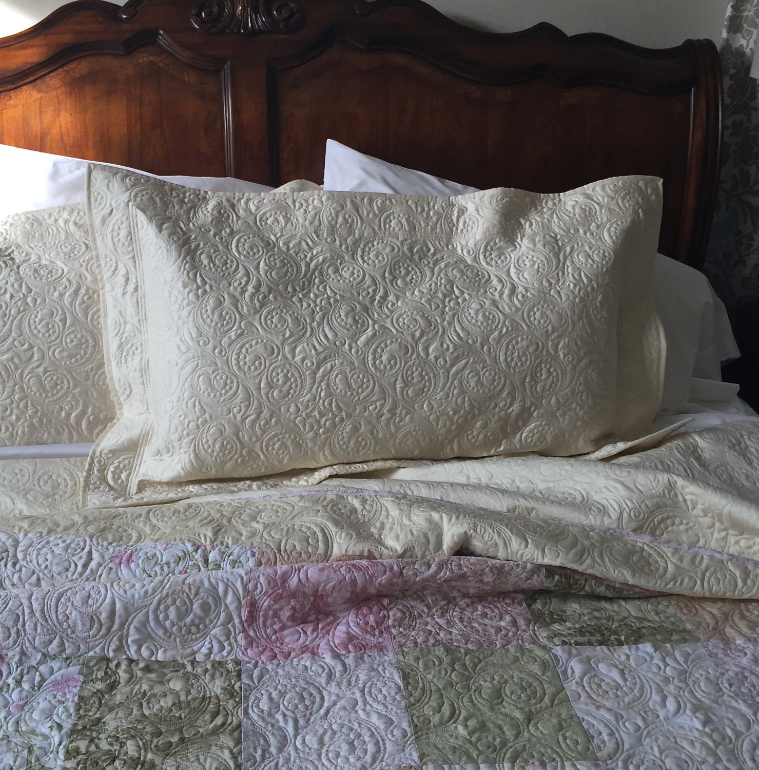 Quilted Pillow Sham Standard/Queen Size Pillow Sham Custom Etsy