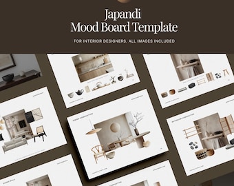 Japandi Mood Board Template | Canva Interior Design Builder (17-Slide System)