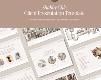 Plantilla Shabby Chic para presentaciones de Canva, 37 diapositivas editables con diseño vintage.