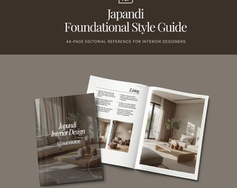 Guía de estilo de diseño Japandi en PDF, referencia de interiores de 40 páginas para profesionales.