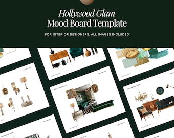 Plantilla de tablero de inspiración de Canva para diseño glamuroso de Hollywood, descarga digital con todas las imágenes.