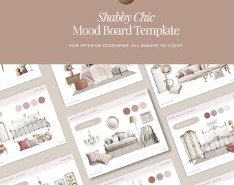 Plantilla de tablero de inspiración de Canva, diseño shabby chic con 15 páginas.