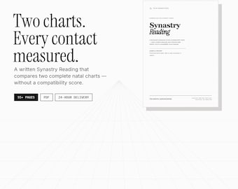 Synastry Reading, Relationship Compatibility Chart Report (PDF), 24 Hours