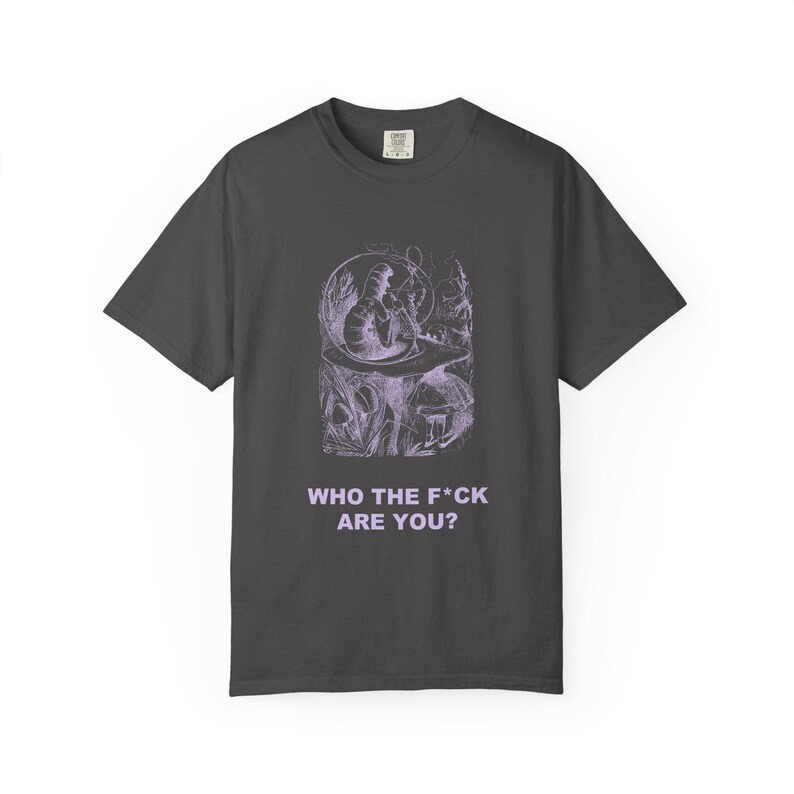 Who the F*ck Are You Shirt, John Tenniel Caterpillar Victorian Engraving Tee, Lewis Carroll Wonderland Literary Humor Gift image 8