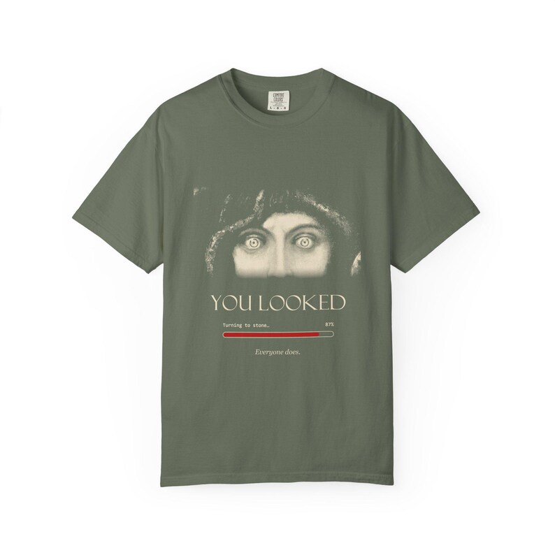 You Looked Shirt, Medusa Eyes Turning to Stone Tee, Greek Mythology Gift, Vintage Franz von Stuck image 4