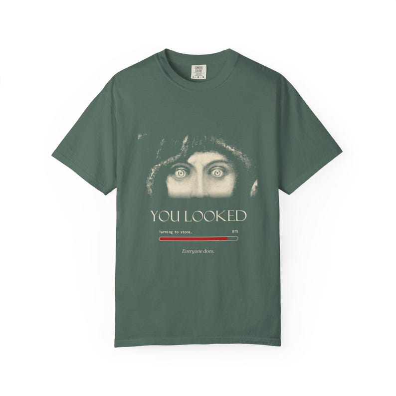 You Looked Shirt, Medusa Eyes Turning to Stone Tee, Greek Mythology Gift, Vintage Franz von Stuck image 5