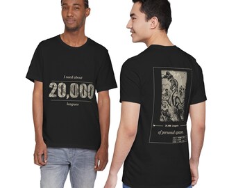 20,000 Leagues of Personal Space Shirt, Funny Introvert Front and Back Tee, Jules Verne Giant Squid